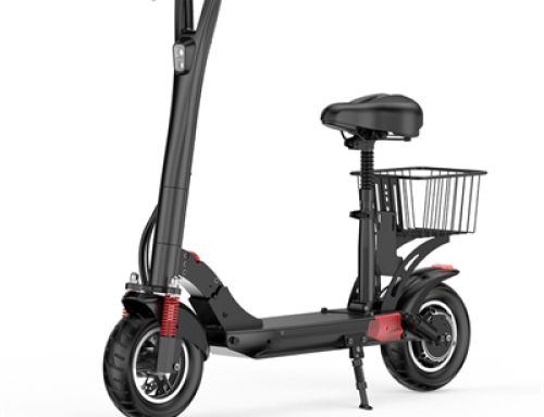 Lightweight Electric Scooter with Seat and Basket